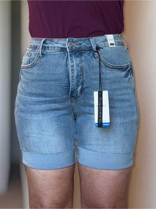 Judy Blue Pants - Judy Blue Light Wash High-Rise Rolled Hem Denim Shorts